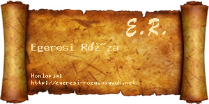Egeresi Róza névjegykártya